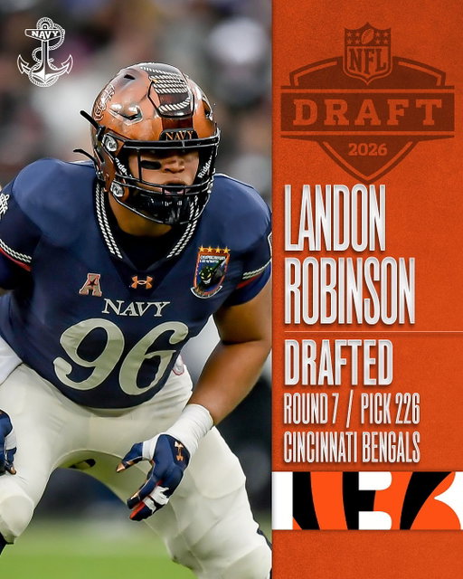For the first time since 1956, two @NavyFB players have been taken in the same #NFLDraft. 

Congratulations to two all-time greats, Landon Robinson and Eli Heidenreich!

#GoNavy | #RollGoats