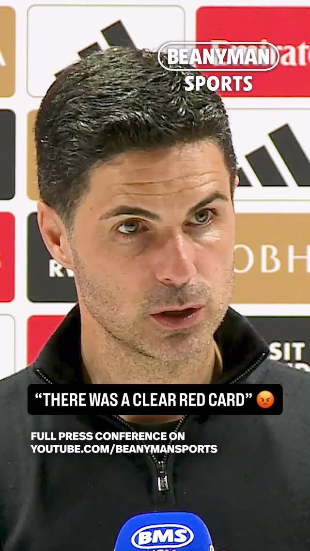 🚨 “There was a 𝐑𝐄𝐃 𝐂𝐀𝐑𝐃 in Manchester and there was a 𝐑𝐄𝐃 𝐂𝐀𝐑𝐃 against Newcastle!”, says Arteta 😡⚠️

“Give those red cards and the 𝐖𝐎𝐑𝐋𝐃 𝐈𝐒 𝐃𝐈𝐅𝐅𝐄𝐑𝐄𝐍𝐓“ 🌎

🎥 @beanymansports