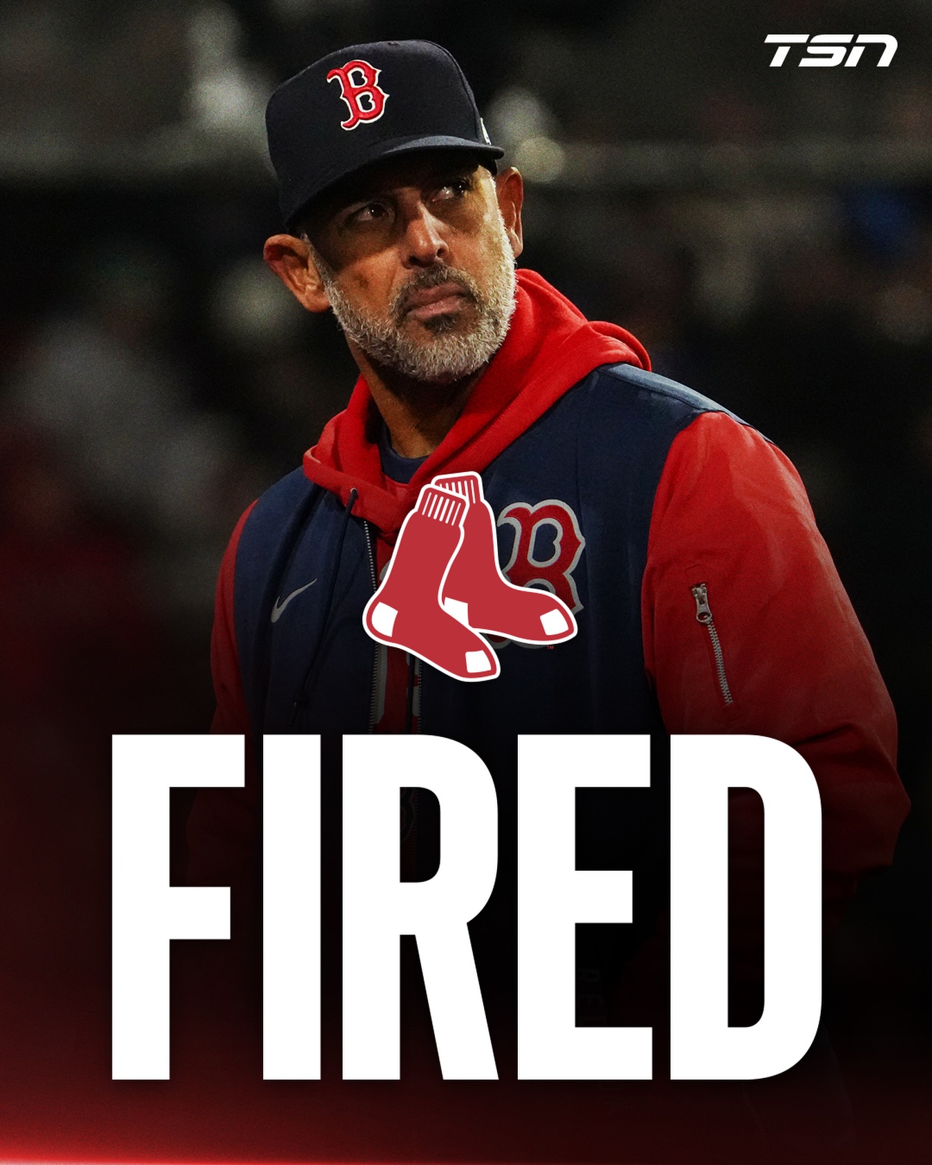 The Boston Red Sox have fired manager Alex Cora. The team has begun the season 10-17, fifth in the AL East.

The club also let go of hitting coach Peter Fatse, bench coach Rámon Vazquez, third-base coach Kyle Hudson and game-planning coach Jason Varitek per Jeff Passan.
