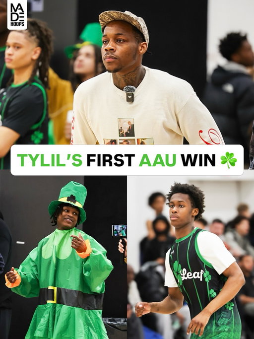 Coach Tylil just led his squad @theleafaau to their first ever W at the MADE Hoops NYC Clash ☘️🗽