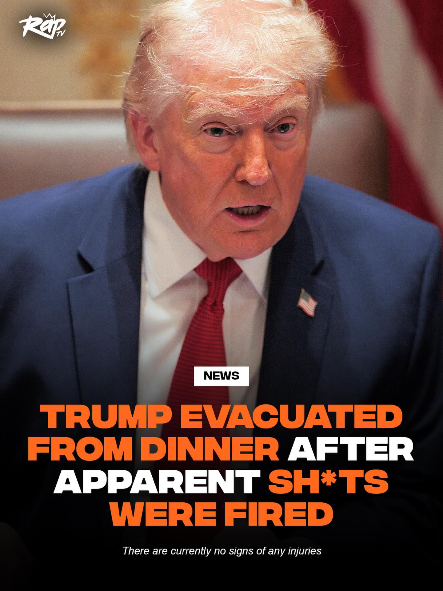 During the White House Correspondents’ Dinner on April 25, 2026, a reported security incident—possibly involving gunfire or loud bangs—caused panic at the Washington Hilton, prompting the United States Secret Service to quickly evacuate Donald Trump and other attendees while guests sheltered in place.

The hotel was locked down as authorities investigated, with early reports indicating no confirmed injuries and limited details about what exactly occurred.

One person is in custody following a shooting near the security screening area at the White House Correspondents’ Dinner, according to the U.S. Secret Service.

“The president and first lady are safe, along with all protectees,” spokesperson Anthony Guglielmi said in a statement. “One individual is in custody.”

Trump also addressed the incident in a Truth Social post, saying the suspected shooter has been apprehended while praising law enforcement. He added that the event should continue as planned.