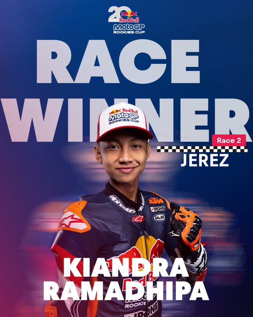 RAMADHIPA WINS! 🔥🚀

From P17 to P1, what a ride from the Indonesian 🇮🇩

#RedBullRookiesCup #RoadToMotoGP #MotoGP #SpanishGP #Racing