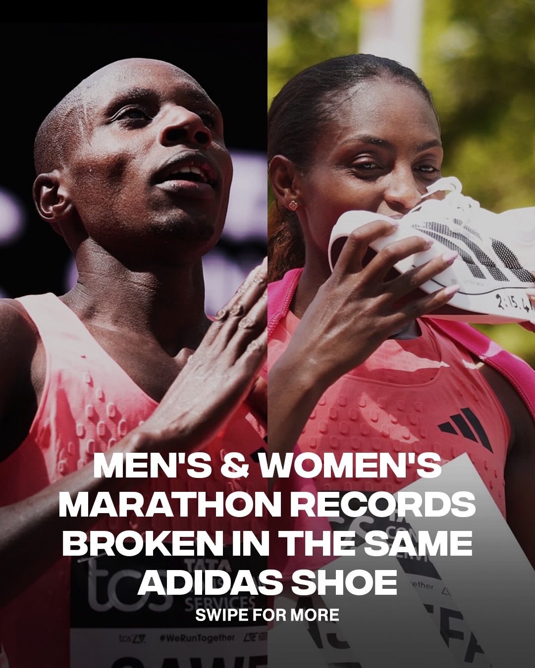 Adidas celebrates its runners 🥇

Sabastian Sawe made history as the first marathoner to break the 2-hour barrier in an official race, clocking 1:59:30 at the London Marathon. On the women’s side, Ethiopia’s Tigist Assefa defended her title and set a new women’s-only world record at 2:15:41. Both wins came in the adidas Adizero Pro Evo 3. 👀💨

📸: @adidasrunning