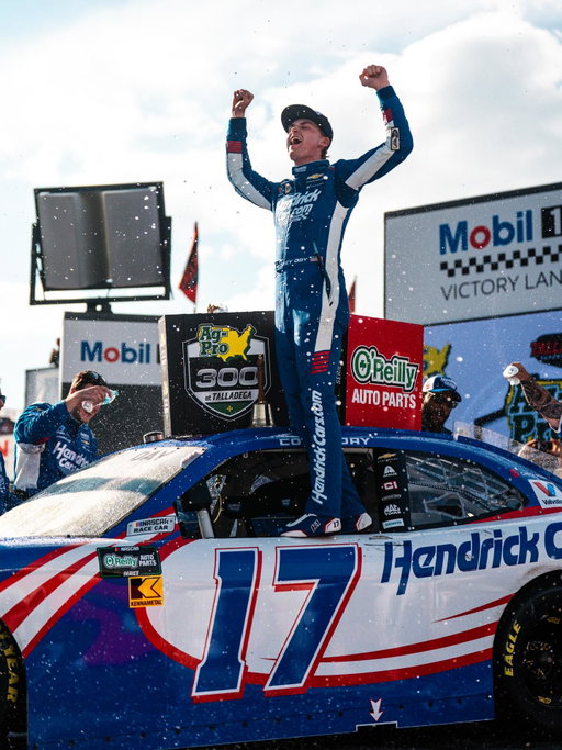 Winners at Talladega!! Dreamed about that burnout and standing on top of that car for my whole life. Let’s gooooooo!!