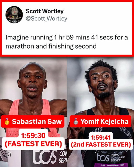 Not 1, Not 2, THE 3 FASTEST MARATHON TIMES EVER IN 1 RACE 🤯💨

(H/T scott_wortley vinifeltraco/X)