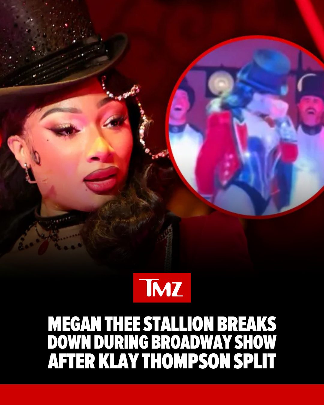 Megan Thee Stallion appeared to fight back tears during a Broadway performance of "Moulin Rouge!" ... just hours after revealing her split from Klay Thompson.

DETAILS AT THE LINK IN BIO 🔗