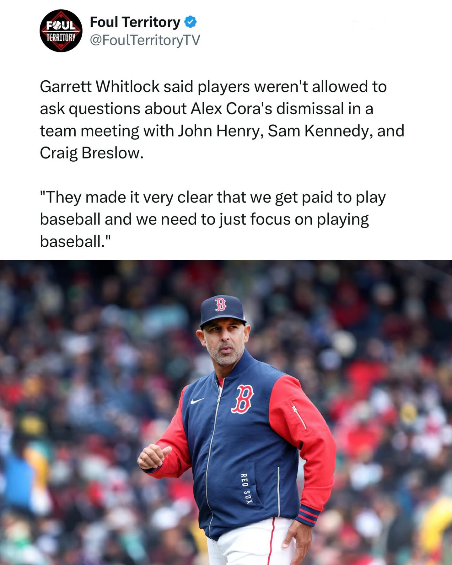 The Red Sox are an absolute mess 😭

Alex Cora didn’t deserve to get fired for the slow start to the season. 

What do you think? 👀🤔