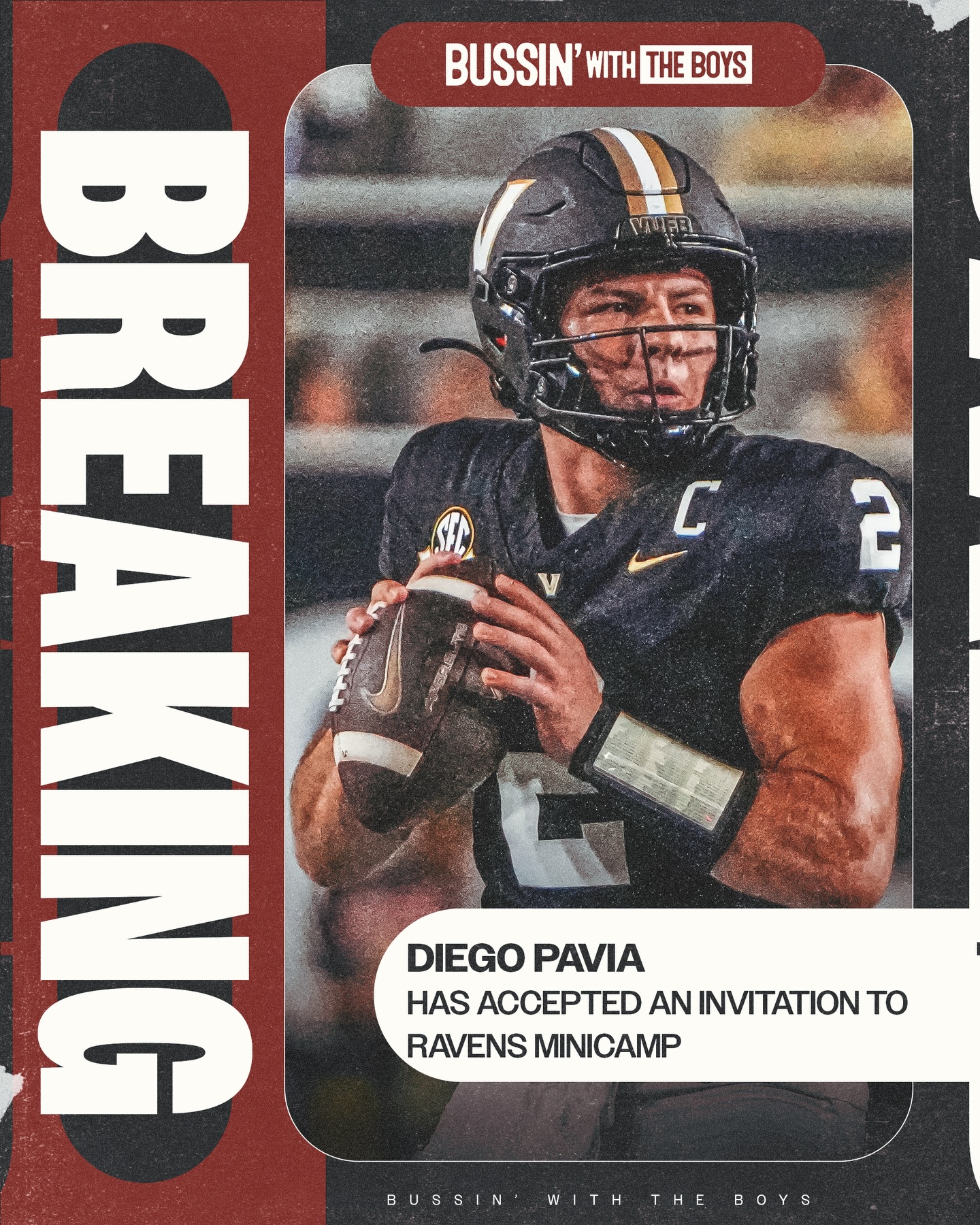 Vanderbilt undrafted QB Diego Pavia has accepted an invite to attend next weekend’s minicamp with the Baltimore Ravens, per @adamschefter