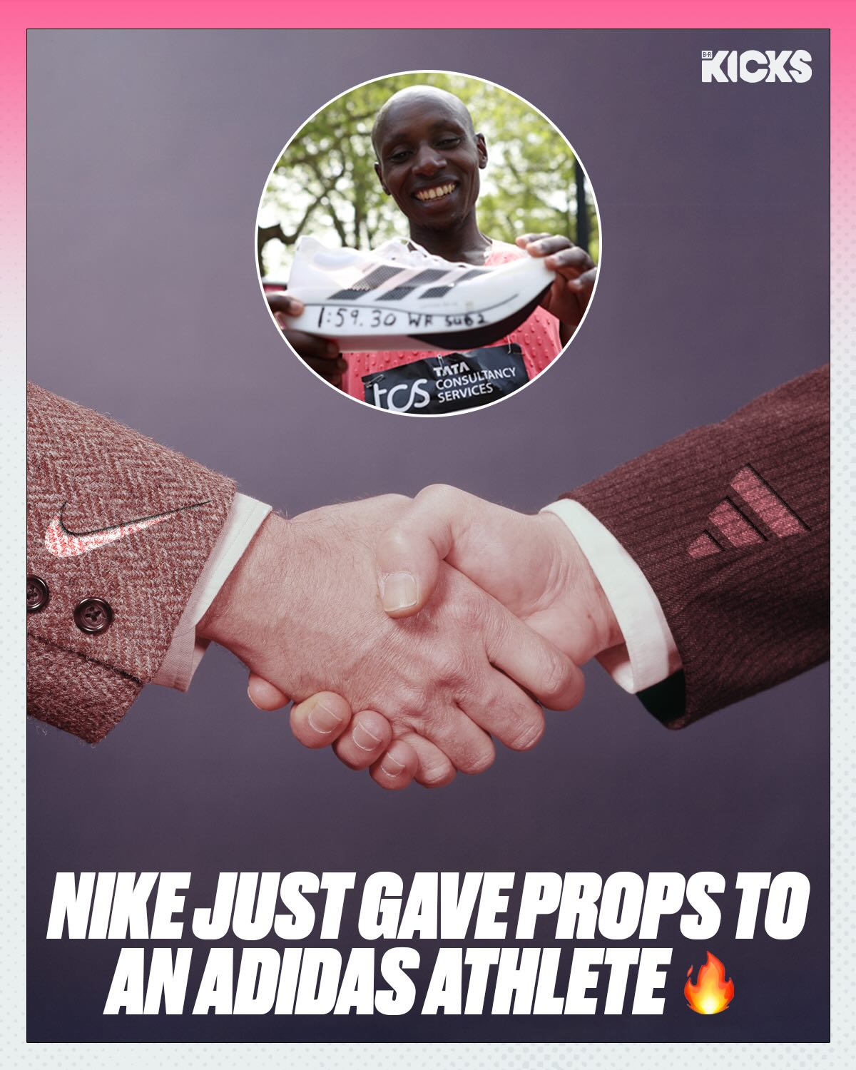 Game recognize game 🤝

Nike showed love to adidas athlete Sabastian Sawe after his historic run at the 2026 London Marathon 🔥

Even Eliud Kipchoge congratulated him, the former holder of the unofficial fastest marathon time 👏

(via @nike)