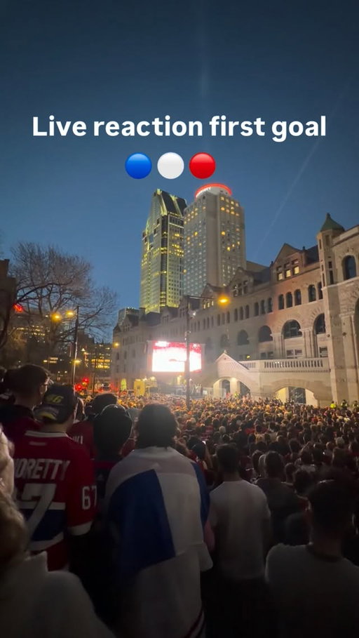 La ville est hockey 🔥 #gohabsgo🔵⚪️🔴 @canadiensmtl