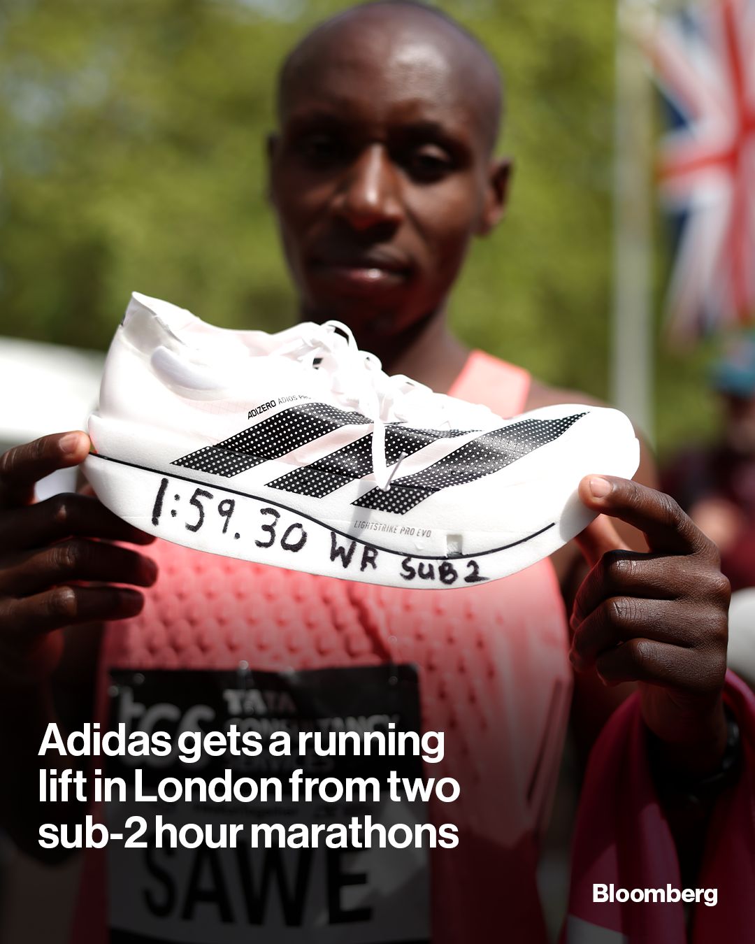 Adidas gets a lift after two men smashed the two-hour barrier in the London Marathon — both clad in the brand's new $500 racing shoe. Tap the link in the bio to read more.

📷️: Alex Davidson/Getty Images