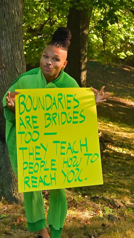 Boundaries are bridges too.
They don’t exist to shut people out—they exist to show people how to arrive with care.

They teach the pace, the tone, the level of respect it takes to meet you where you are now—not where you used to be.
And the truth is, not everyone will cross them.

Some will hesitate.
Some will turn back.
Some will reveal, without ever saying it, that they were only comfortable with a version of you that required less.

But the ones who are meant for you—the ones who value your presence, your peace, your growth—will learn the way.
They’ll meet you with intention.
They’ll honor the structure you’ve built.

So don’t shrink the bridge to make it easier for others to cross.

Outfit by @isseymiyakeofficial 
🎥 @turnerofalltrades