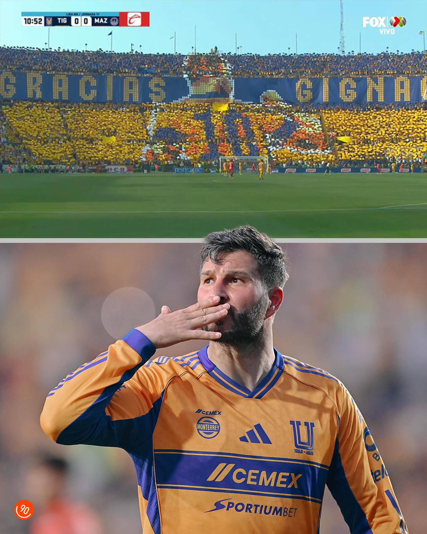 In what was possibly his final game for the club, Tigres fans made sure to show just how much they love André-Pierre Gignac.

Since swapping Marseille for Nuevo León in 2015, Gignac has gone from goalscorer to God. 222 goals, 3 Apertura titles, 2 Clausura titles, 1 CONCACAF Champions League, and in 2019, it was estimated that around 40 newborns in the Nuevo León area had names inspired by Gignac. That’s how you leave a legacy.

One of the best career moves the game has ever seen.