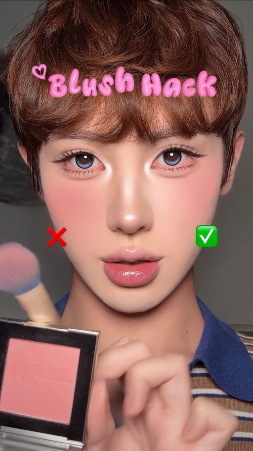 𝐁𝐥𝐮𝐬𝐡 𝐇𝐚𝐜𝐤 🎀 
✶ 𝗽𝗿𝗼𝗱𝘂𝗰𝘁𝘀 𝘂𝘀𝗲𝗱
@twoslashfour rock pink blush 
#blushhack#makeuptutorial#blushplacement