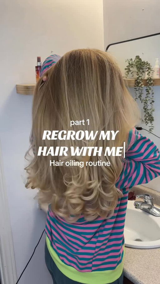 Part 1 of Regrow My Hair With Me series! #haircare #hairoiling #hairtransformation #haircareroutines #hairoilsforgrowth