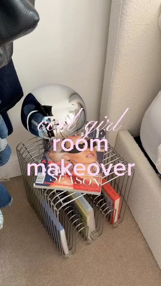 woke up and decided re do my bedroom because I found the coolest bedside table on vinted 💗<3