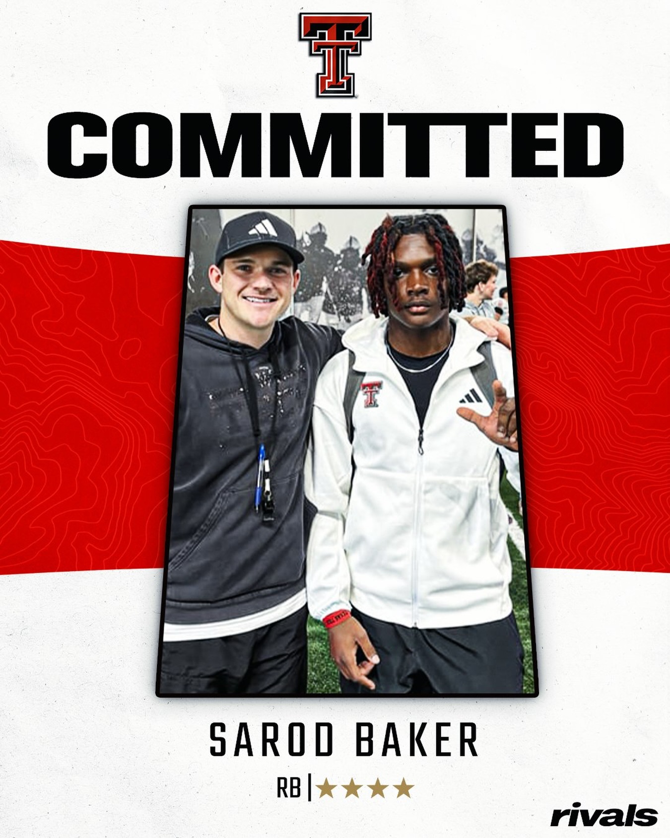 4-star RB SaRod Baker has committed to Texas Tech, @Hayesfawcett3 reports🌵

Baker is the No. 6 RB in the 2027 class.