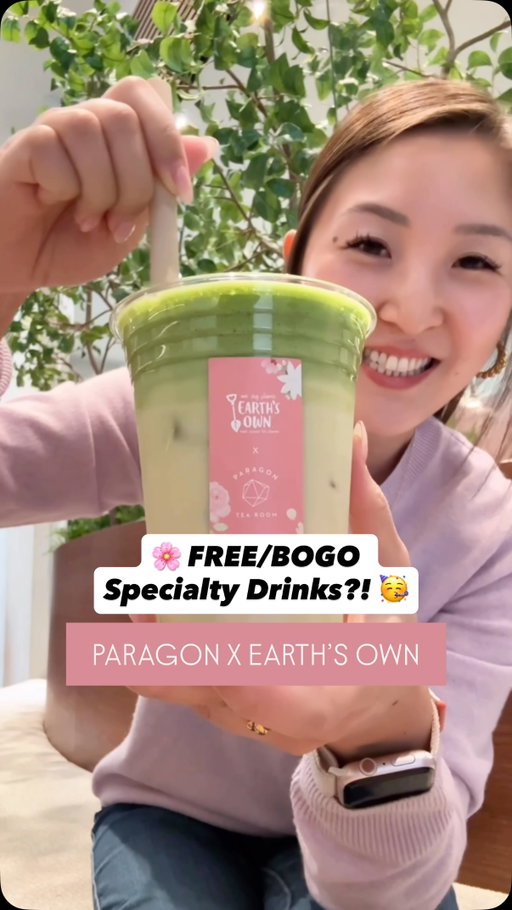 These limited edition drinks are DAIRY FREE and you can get them for free/BOGO 🥳

@earthsown & @paragontearoom partnered up to create two specialty drinks to celebrate National Matcha Day! 🍵 

Rose Osmanthus Jasmine Oat Latte (using Oat Barista)
Oat Foam Matcha “ROJO” (using Original Creamer)

\ PROMOS \
🗓️ April 30 - May 2nd
First 40 specialty drinks FREE at each location 
Then, it’s Buy-One-Get-One available at all locations (after the first 40 are sold)! 

🗓️ May 7 - 9
Purchase any stone-milled tea powder (even the small size!) at any location and get a FREE Oat Barista (while supplies last)

These deals are for a limited time only so don’t miss out! 🏃🏻‍♂️💨

#matcha #vancouver #nationalmatchaday #paragon #earthsown