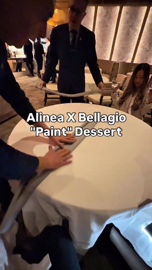 Paint is @alinearestaurant “Table Dessert,” which first debuted in the late 2000s. Grant Achatz famously grew tired of traditional plating and decided to use the table itself as a canvas. In the original Chicago version, the chefs would lay down a silicone tablecloth and “paint” the dessert in front of you with various sauces, crumbles, and nitrogen-frozen elements. 

This was a revolutionary move in the late 2000s that changed how many restaurants thought about ending a meal, and it’s still fun today.  This version featured citrus, chocolate, and licorice, and no matter where you dip from your seat, you get a nice balance of acid, fat, and sugar. 

The 20th anniversary tour pop up is @bellagio until 5/31 and reservations can be made on Tock.