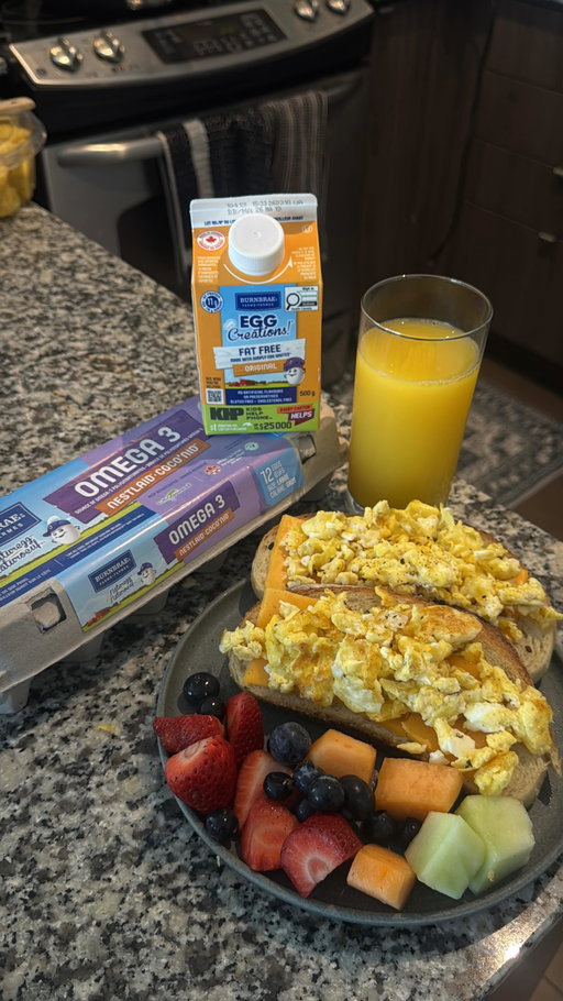Celebrating my first Mother’s Day… as a dog mom to Nova! 🐾Being a pup parent means a busy schedule and lots of early morning walks, which is why having an easy, protein-packed, and delicious breakfast routine is more important than ever.

To keep things simple, I always lean on @burnbraefarms! My absolute favourite combo lately is mixing their EGG
Creations! Fat Free Original liquid eggs with Naturegg Omega 3 eggs to make the perfect, quick high-protein
scramble toasts. 🍳✨

With 11g of protein per serving, EGG Creations! are a perfect and easy hack to add extra protein to your meals. Plus,
pairing it with Naturegg Omega 3 eggs gives me another 13g of protein per two eggs and DHA omega-3 fatty acids to
support my heart, brain, and immune health. 🧠💛

Whether you’re whipping up a Mother’s Day brunch for the human (or dog!) mom in your life, or just need an easy
protein boost to your favourite egg scramble after a long morning walk, you have to try this combo. Available at most major Canadian grocery stores! Head to burnbraefarms.com for more egg-ceptional recipe inspiration. ✨
#ad #BurnbraeFarms #RealEggsRealEasy