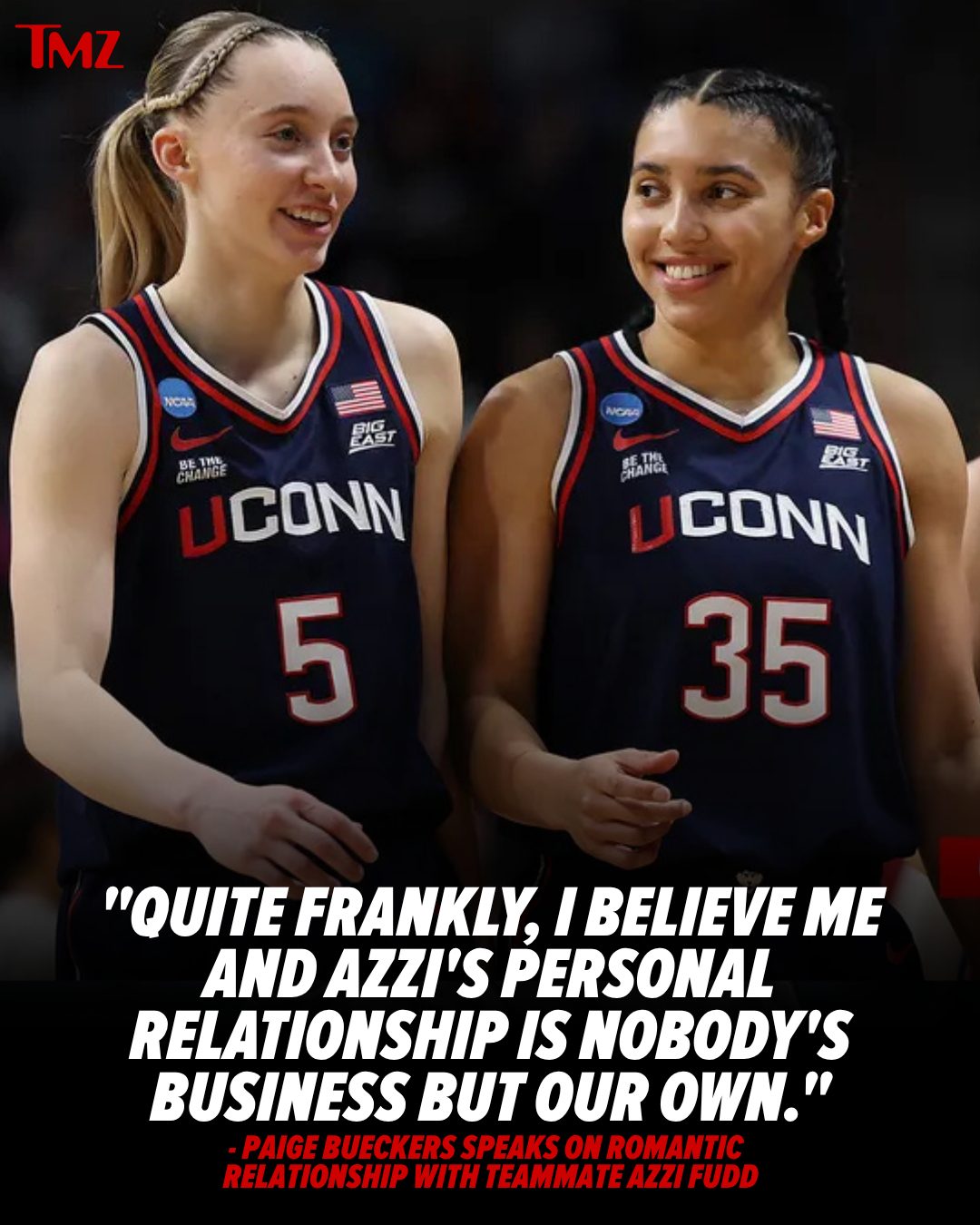 💖👀🏀 Paige Bueckers just drew a line in the sand with Dallas media members ... telling them her relationship with fellow No. 1 overall pick Azzi Fudd is off limits.
 
FULL STORY AT THE LINK IN BIO.