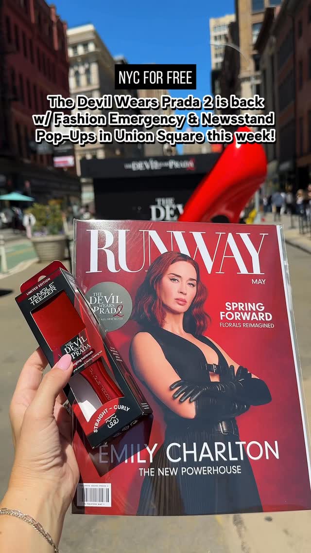 The Devil Wears Prada 2 is back w/ Fashion Emergency & Newsstand Pop-Ups in Union Square this week!

Head to E 17th St & Broadway April 27 - May 3 for 2 more free 
The Devil Wears Prada 2 pop-ups!

1️⃣ Fashion Emergency Vending Machine:
Pick a fashion emergency & get a themed product (lipstick or mascara from @lorealparis, brush from @tangleteezer, nail files from @tweezerman, hair ties & more)
* One per person, random selection

⏰ 11AM-8PM, Monday-Thursday, on Thursday there’s a chance to get a golden ticket for a glam moment! 

Union Sq Mon-Thurs
Soho Fri-Sun (Sullivan & Prince)

2️⃣ Runway Newsstand: Get a limited edition The Devil Wears Prada 2 Magazine + shoe photo opp!
⏰ 10AM-6PM, Monday - Sunday (typically top of each hour)

See caption for details & share with a friend who is excited to see @20thcenturystudios The Devil Wears Prada 2!

#nycforfree #thedevilwearsprada2 #tdwp2