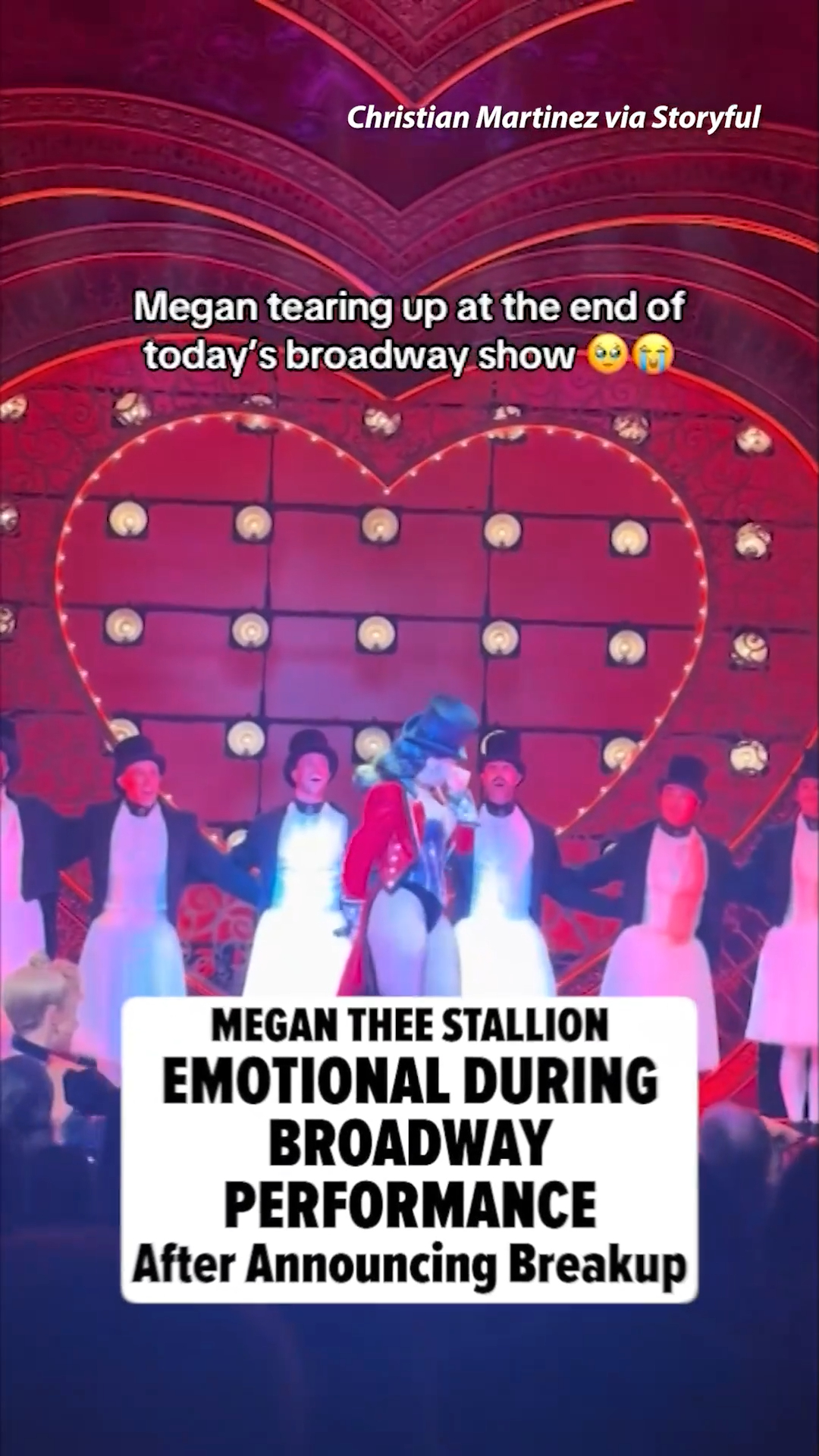 💔❤️‍🩹 Megan Thee Stallion appeared to fight back tears during a Broadway performance of "Moulin Rouge!" ... just hours after revealing her split from Klay Thompson.

WHAT WE KNOW AT THE LINK IN BIO. 

🎥: Christian Martinez via Storyful