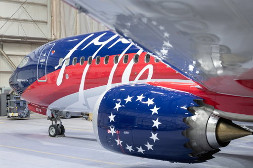Allow us to introduce Independence One ✈️🇺🇸🦅
 
This is our newest specialty livery created in honor of America’s 250th anniversary. Featuring iconic national symbols like 1776, the Declaration of Independence’s enduring words, and stars representing the original colonies, Independence One celebrates the founding ideals that continue to connect us: life, liberty, and the pursuit of happiness.