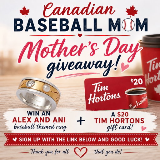 🙌Canadian Baseball Mom’s- Mother’s Day Giveaway!💐⚾️

Up for Grabs: Win an Alex and Ani baseball-themed fidget ring + a $20 Tim Hortons gift card ☕️ 

Value $60+

Because let’s be honest… baseball moms run on coffee and love ~ and deserve so much more!! ❤️

👉 How to Enter? 

(1) Like and share this post 
(2) Follow @canadasbaseballmom 
(3) Go to the link in my bio or click here for FB:https://forms.gle/S4j1mPHHEEJkBhjU7

Good luck!! 🍀 

Note:Must be a current Canadian resident and you must fill out the form. Contest ends week of May 11th. Winner will be emailed directly. No purchase necessary. 

#canadasbaseballmom #baseballmomlife #mothersdaygiveaway #canadianmoms #baseballseason 

@alexandani  @timhortons