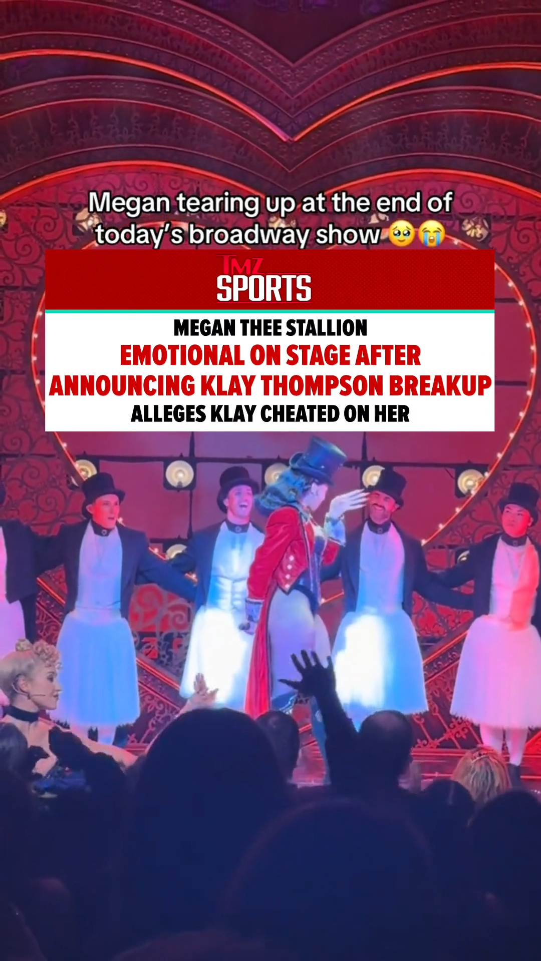 Megan Thee Stallion appeared to fight back tears during a Broadway performance of "Moulin Rouge!" just hours after revealing her split from Klay Thompson. 💔