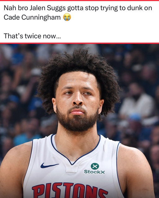 Cade Cunningham is not having it… he’s jumping with Jalen Suggs every time 😭🔥

They called a foul on the 2nd block but the Pistons challenged it. It ended up being a successful challenge.