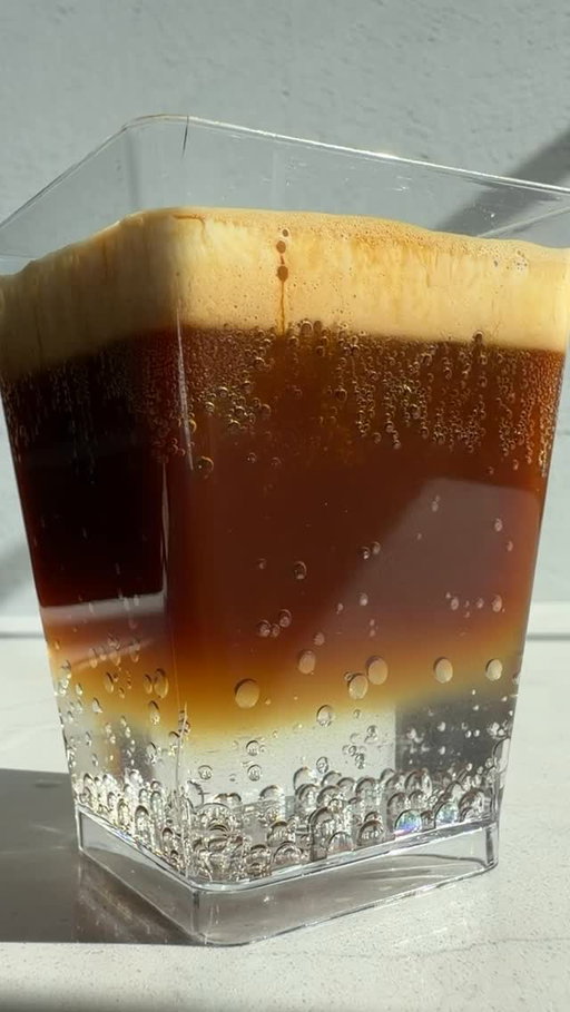 The Sprite Rush. Sprite lemon lime soda, espresso, heavy cream.