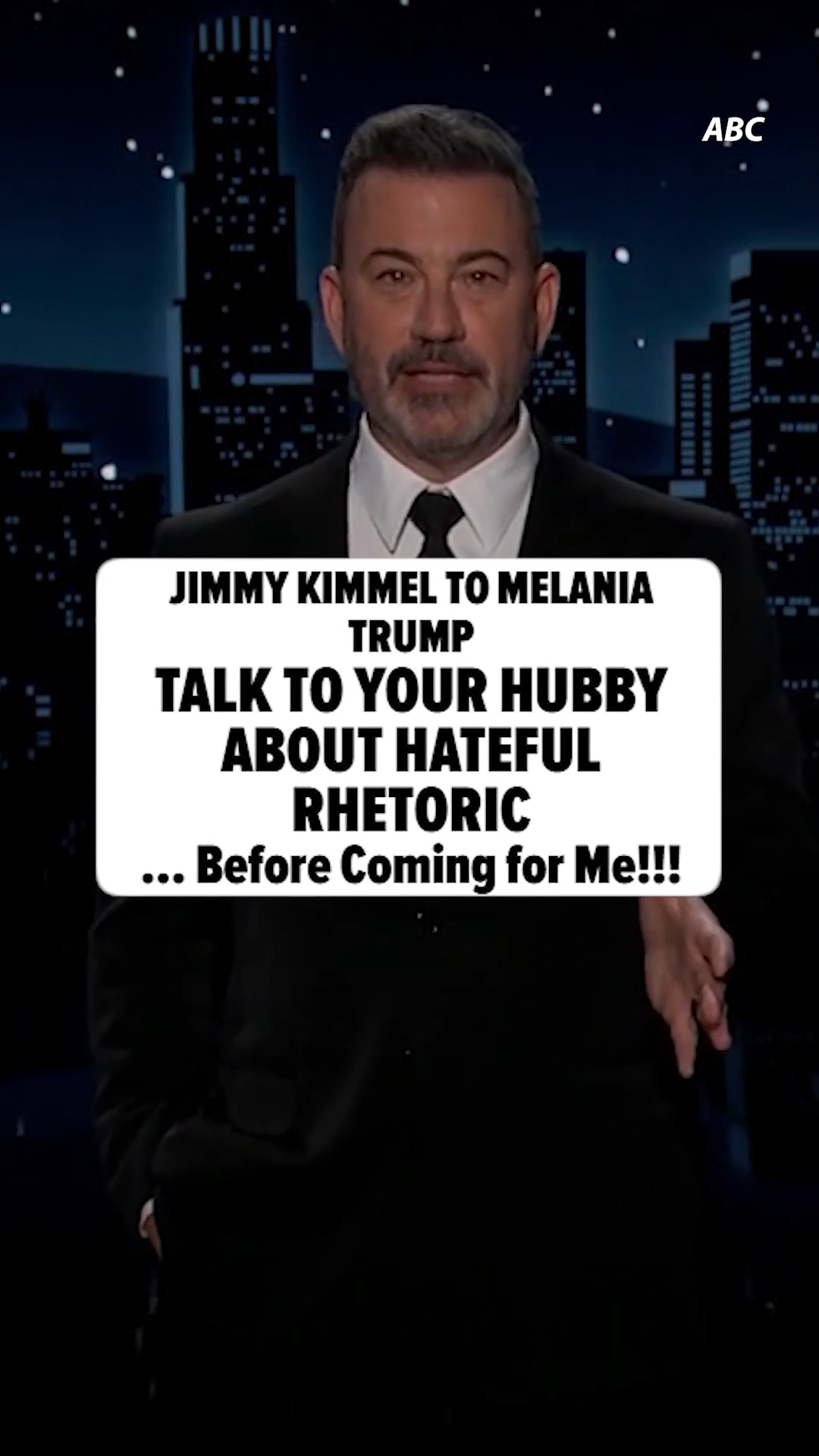 Jimmy Kimmel is firing back at President Donald Trump and First Lady Melania Trump after they called on him to be fired over a controversial joke. 💥

🎥: ABC

DETAILS AT LINK IN BIO 🔗