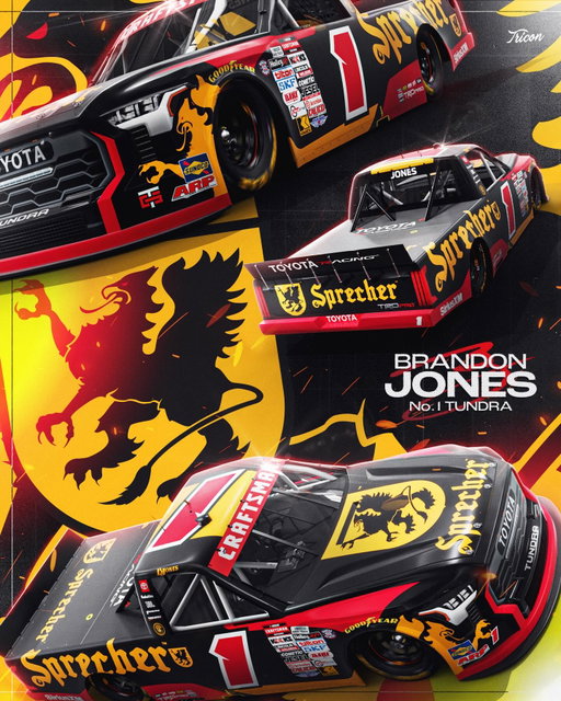 Bringing the fire-brewed heat to @txmotorspeedway 🔥 

Brandon Jones will partner with @sprecherbrewery for his first of four TRICON races this season!