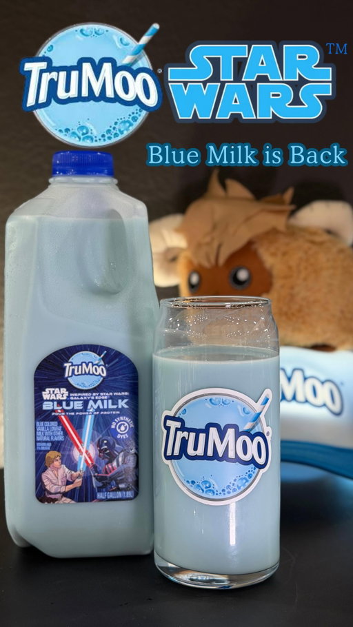 Star Wars day is not complete without @trumoo Star Wars Blue Milk! The iconic blue milk, now without artificial dyes, is back for a limited time! visit StarWarsMilk.com for a chance to win $5000 and other awesome prizes!

#bluemilk #trumoobluemilk #starwarsday #maythefourth