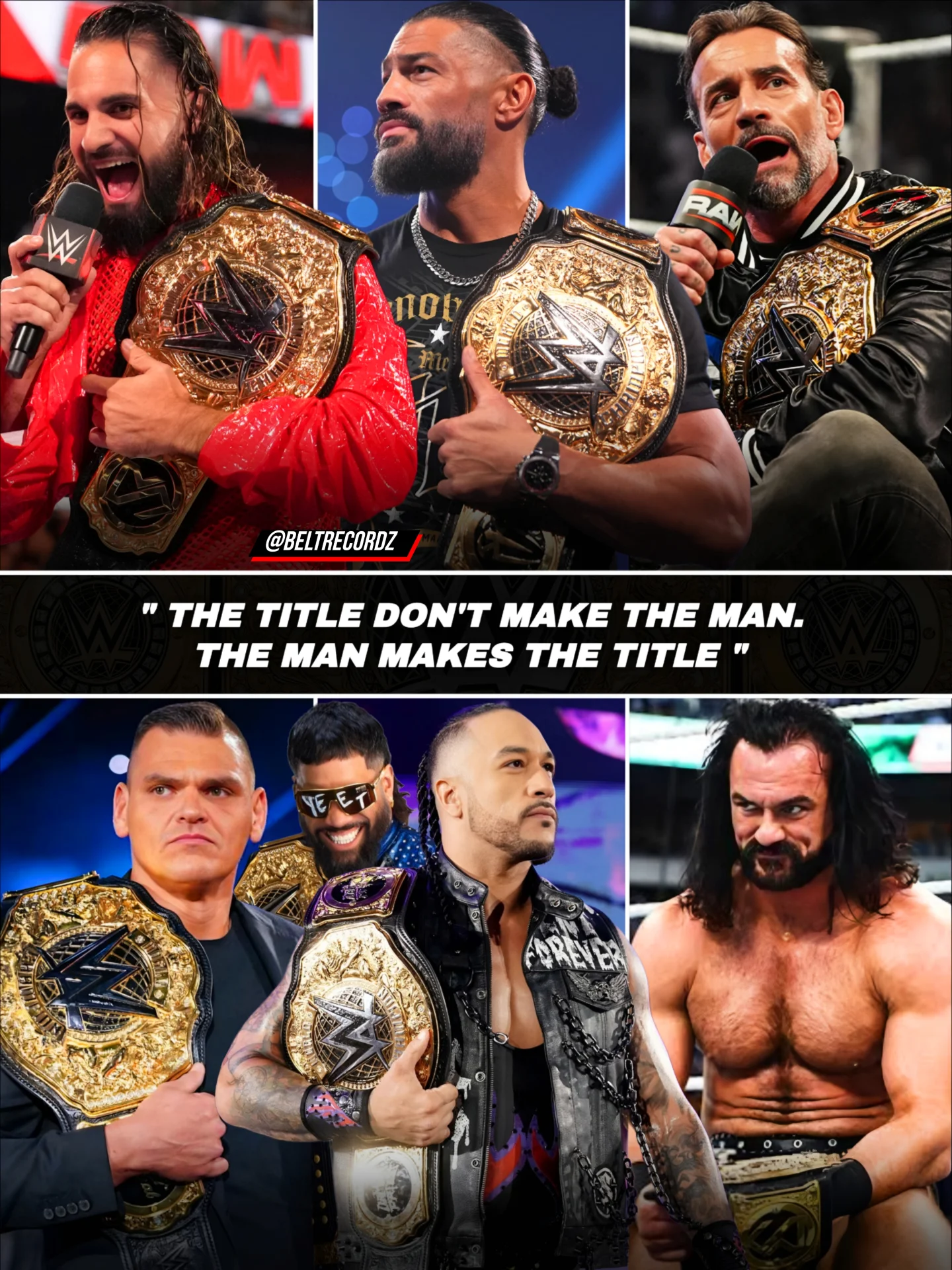 Who "MADE" the WWE World Heavyweight Championship 👀..

Roman Reigns said "The Title don't make the man. The Man makes the title" Absolutely Correct💯 

So who made this title relevant in WWE according to you 🤔 

1. Seth Freakin Rollins (Inaugural Champion & Most title Defences)

2. Drew McIntyre (Most Deserving Champion)

3. Damian Priest (Very Chill Champion, never backed down from a Challenge)

4. Gunther (was a Dominant Champion in the beginning & end of the title Reigns) *Crown Jewel happened in between😬*

5. Mainevent Jey Uso (Yeet)

6. CM Punk ( had one of the Most exciting Reigns of the Modern Era)

7. Roman Reigns (put the title on the Mainevent of Wrestlemania)☝️

#wwe #romanreigns #cmpunk #sethrollins #beltrecordz 

@romanreigns.fanmtl @cm_punk_fan_page_ 

WWE edit