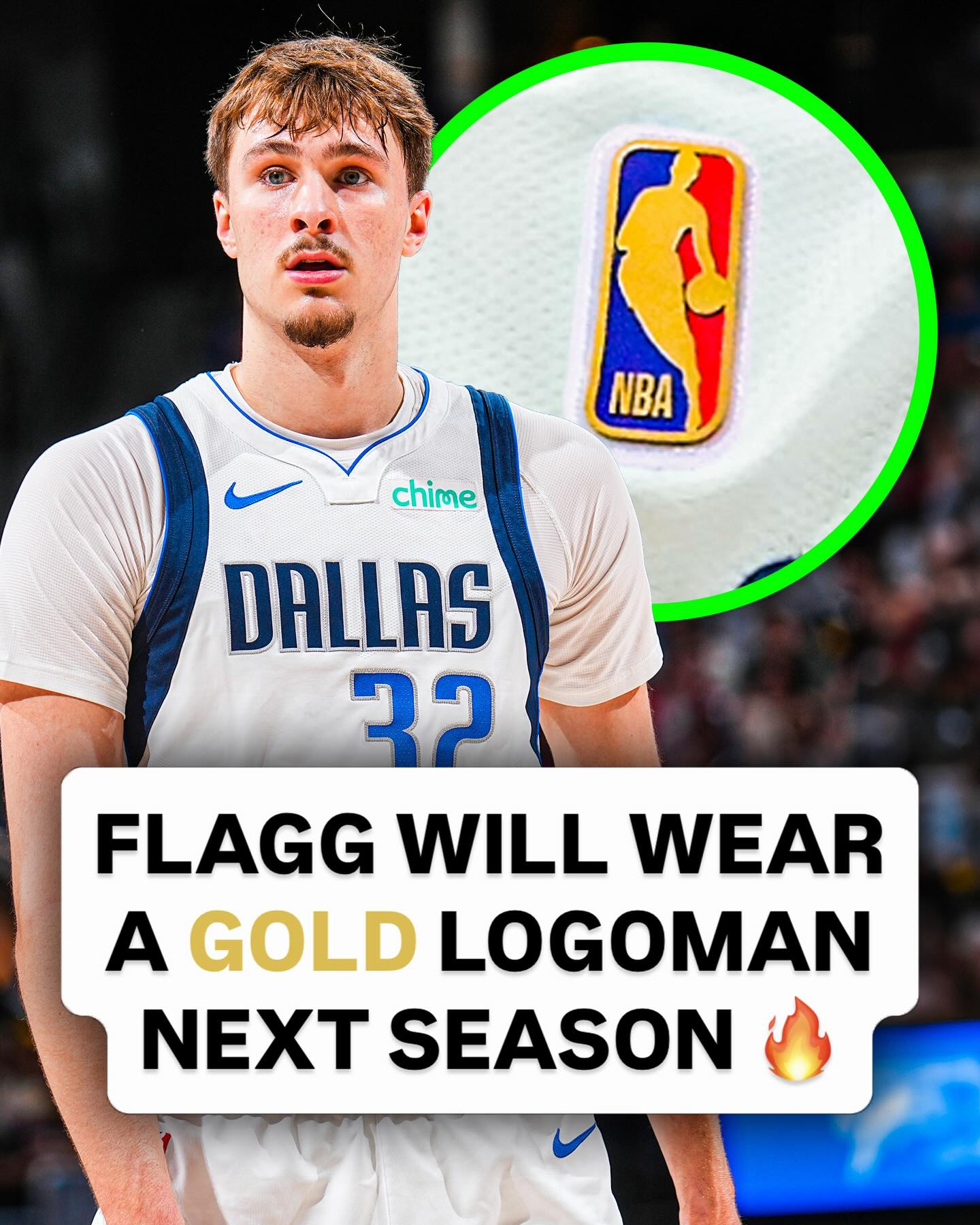 OFFICIAL: As the reigning Kia Rookie of the Year, Cooper Flagg will wear a Gold NBA logo on his uniform in every game of the 2026-27 season.

Flagg will join the Kia 2026 MVP and DPOY as the only 3 players to wear the Gold Logoman next season. Select patches will be removed from their jerseys after games and inserted into rare trading cards 🔥