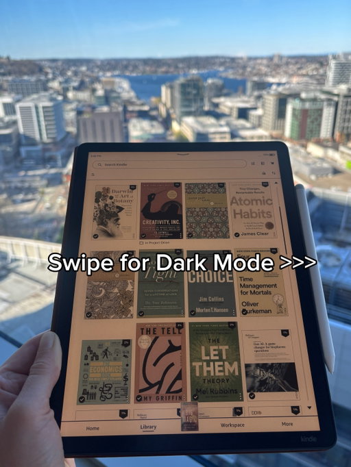 Two new things to try with your Kindle Scribe Colorsoft today: 

1️⃣ You can now use Dark Mode anywhere, including Home, the Library, Notebooks, and of course, in books. You can also choose when and where it shows up. This works on all Colorsoft devices.

2️⃣ Our new Smart Shapes feature rolls out today for Scribes. It helps you make faster, cleaner notes in your Notebooks with structured lines, arrows, circles, triangles, and rectangles, directly from the toolbar. 

Pumped for you to try these. Check them out and let us know what you think.