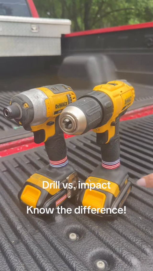 A drill spins.
An impact driver spins AND hits.

That “hitting” force is what drives long screws without stripping them.

Use a drill for drilling holes and precision.
Use an impact driver for driving screws fast and hard.

They’re not the same tool, and using the wrong one is why your screws keep getting destroyed.