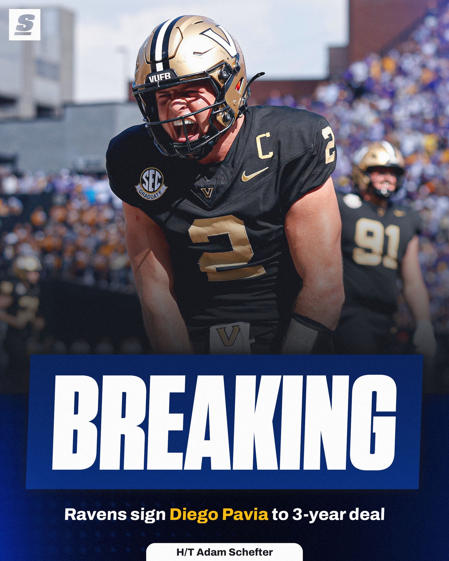 Diego Pavia had an invite to Ravens minicamp this weekend but Baltimore has reportedly decided to give the QB a 3-year deal 🐦‍⬛🤝
[h/t @adamschefter]