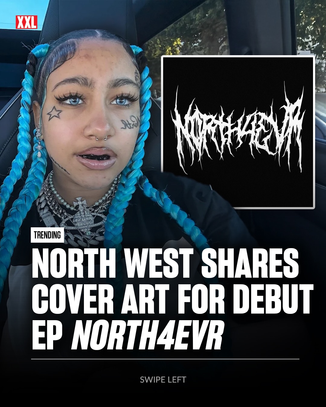 North West shares the cover art for her debut EP n0rth4evr, a six-track project dropping this Friday, May 1 via gamma, the same label her father Ye is signed to. 🔥