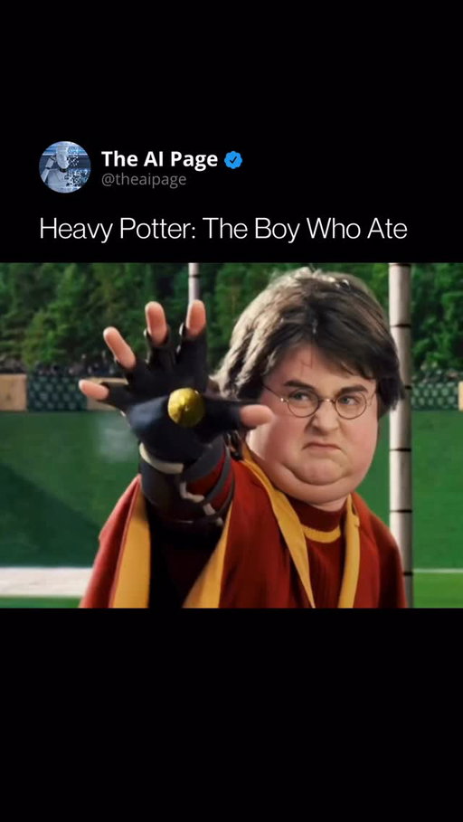 AI remixed Harry Potter into “Heavy Potter,” where every character is exaggerated and flipped into a completely new version of the original story.

From Harry catching the Snitch to Dumbledore looking like he runs the Great Hall buffet, the whole world feels familiar but completely off at the same time, and that contrast is exactly what makes it so addictive to watch.

This is the new wave of AI content, where creators take something everyone already knows and change one simple idea to make it feel brand new and instantly viral.

[ Credits - @fatfilmz ]

Follow @theaipage for daily updates on AI, robotics, and technologies shaping the future 🦾

#HeavyPotter #AiGenerated #HarryPotterParody