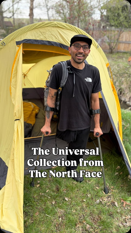 Have you ever heard of accessible outdoor gear? No? Well, now you have! 

@thenorthface has made something revolutionary with the Universal Collection, and you can now get all of it at your local @rei. 

I’m Vasu Sojitra, a professional Athlete for The North Face and disability advocate, and here are the accessible products that The North Face and I’ve created:

The Universal Wanona 3 tent sets up so fast, with 3 identical poles and a big vestibule for wheelchairs, crutches, or strollers.

The Universal One Sleeping Bag ditches the zipper entirely, and magnetic closures you can open with one hand by feel alone. 

And the Universal Day Pack is designed around one-arm and wheelchair use, and every time I use it, I find a new feature that’s super helpful.

Can’t forget about the Mules slippers, no designated foot, just slide them on, don’t need to guess in the dark or, in my case, worry about finding a “sole mate.” BYGO baby!

This collection is what inclusive outdoor gear looks like, so more people can get outside!

#REIPartner