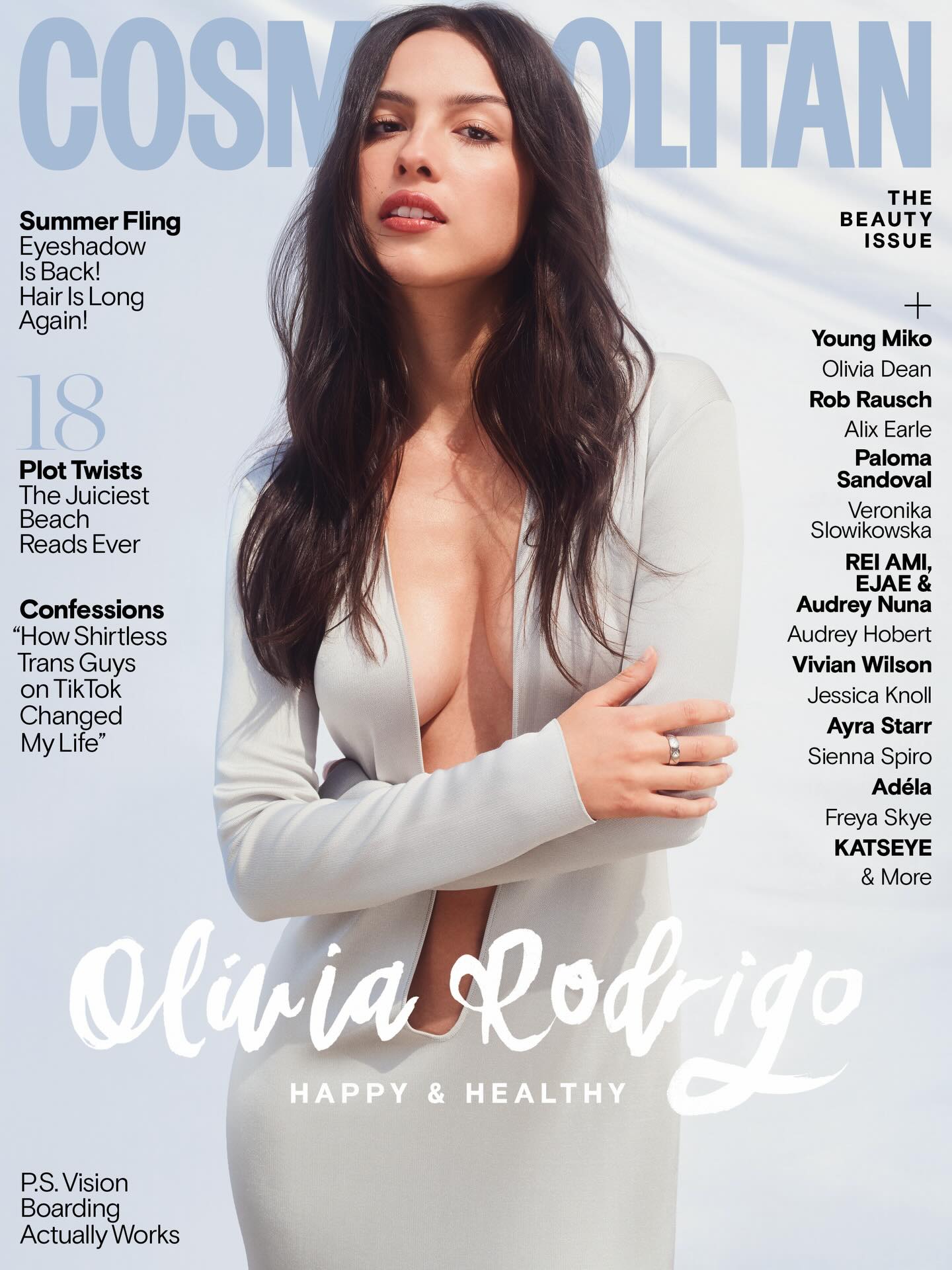 OLIVIA RODRIGO RISES ⭐

With over 46 million monthly listeners, two multiplatinum records, and three Grammys, @OliviaRodrigo was already on her way to being deemed the voice of a generation. Then, with the release of her first single ‘drop dead’ and officially becoming the first artist in history to debut the lead single from their first three albums at #1 on the Billboard Hot 100, she cemented her status. Now, her Livies (and the world) eagerly await the release of her third studio album ‘you seem pretty sad for a girl so in love.’

She’s also just a girl preoccupied with everything typical of a 23-year-old, like decoding her crush’s zodiac sign or accepting that she doesn’t have it all figured out yet.

Who better to interview Olivia than someone who knows her as both a global pop star and a real friend? Enter @MadisonHu, Olivia’s closest confidant (and a Columbia University creative writing graduate) who sat down with the Cosmopolitan Summer 2026 cover star for her first in-depth interview since her album announcement. Catch up with Olivia about her new album, what she’s learned about love, and her goals for the future at the link in bio.

Editor-in-Chief: @willahbennett 
Photographer:	@morgan.maher	
Interview: @madisonhu 
Stylist: @branduh 
Hair: @rena.calhoun @sisleyparisofficial 
Makeup: @melissa.hernandez @lancomeofficial 
Manicure: @nails_by_yoko @opi 
Set Design: @colinphelan 
Production: @agpnyc 
Creative Director: @samantha_adler 
Senior Entertainment Director: @maxwelllosgar 
Visual Director: @scottmlacey 
Associate Visual Editor: @ailyzeltser 

Video 
Director & Senior Producer: @lucywdz 
DP: @darrenkho 
Sound Mixer: @newkidaudio 
Editor: @shoyokoko 
Directors of Video: @amandakabbabe @kriceee 
Special Thanks: @sablemovieranch @metiermaison_