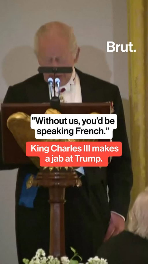 Britain's King Charles III used his speech at a state dinner at the White House on Tuesday to poke fun at US President Donald Trump who, in January, told European leaders that without US aid in World War II they would be speaking German. "Dare I say that, if it wasn't for us, you'd be speaking French," Charles quipped.⁣
⁣
#kingcharles #news #uk #whitehouse