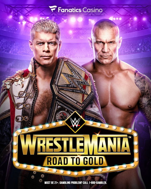 The stakes were high when @americannightmarecody faced @randyorton at WrestleMania. Win your own battle in our new @fanaticscasino exclusive game — WrestleMania: Road to Gold.