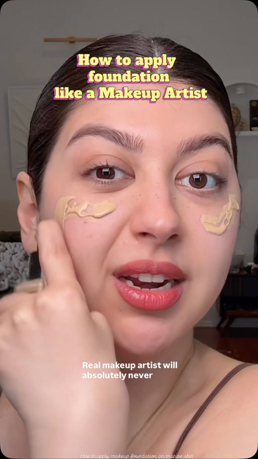😡NEVER APPLY YOUR FOUNDATION LIKE THIS 🥵
makeup artists will NEVER apply makeup so DO this instead ❤️😘
 let me teach you how to get flawless skin if you’re a beginner in makeup, in this makeup tutorial I’ll teach you how to apply your foundation even it you have mature skin or even if you have young skin with no wrinkles! it will never sit or settle on your creases like this In this makeup tutorial

  my face cream and serum both @tatcha dewy skin

And my foundation is my favorite @yslbeauty all hours matte finish 
with @makeupbymario brush and @beautyblender 
-
#makeuptutorial #makeup #foundation #makeupforbeginners #matureskinmakeup