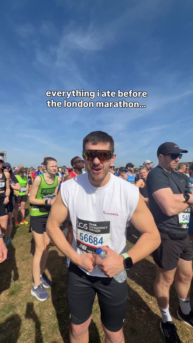 everything i ate before running 42.2km! 

thank you to @forduk for the bib and an unreal London Marathon experience! The official electric vehicle supplier of the @londonmarathon | ad #fordrunclub