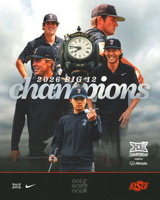 BACK-TO-BACK BIG 12 CHAMPS.

The Cowboys secure Big 12 title No. 13, a new league record! 

Conference title No. 58 is coming home to Stillwater.

#golfschool | #GoPokes