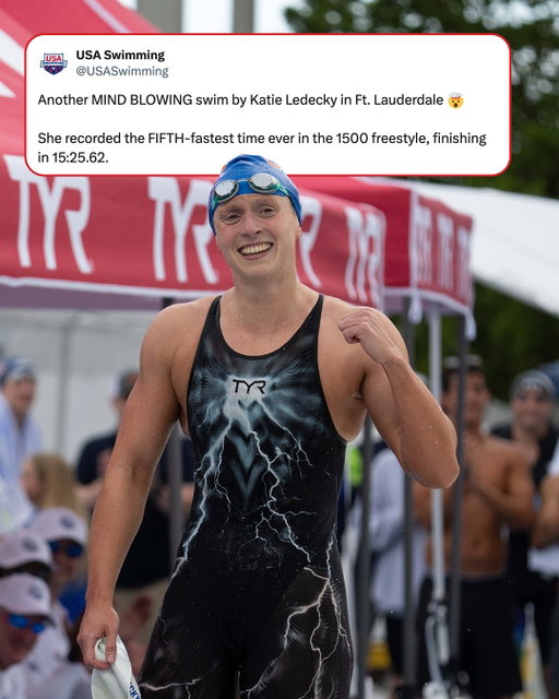 She now owns the 13 fastest times EVER in the event🥱